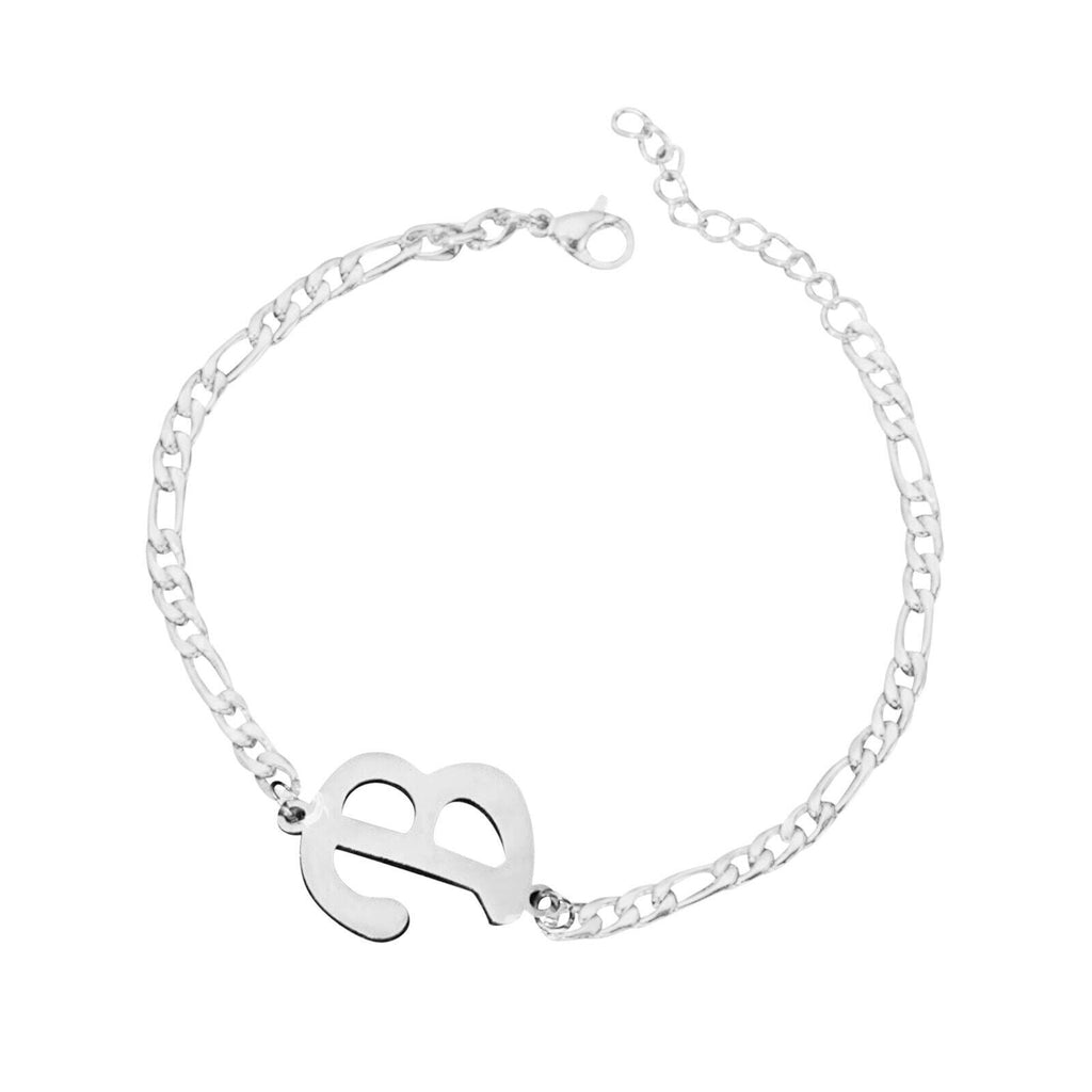 Damen Mädchen Silber Edelstahl Titan Einzelbuchstaben Initialen Armbänder | Shop Nory