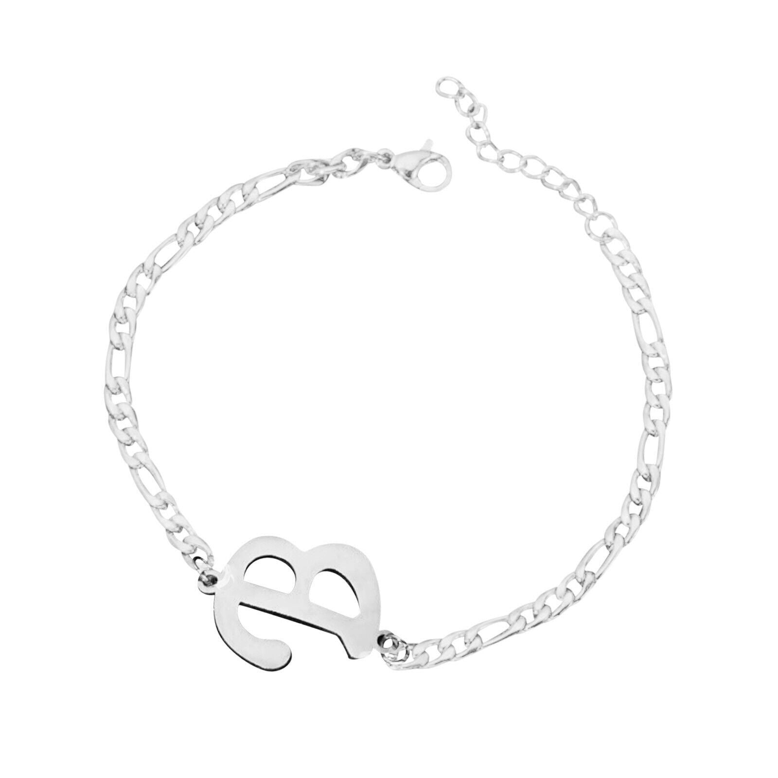 Damen Mädchen Silber Edelstahl Titan Einzelbuchstaben Initialen Armbänder | Shop Nory
