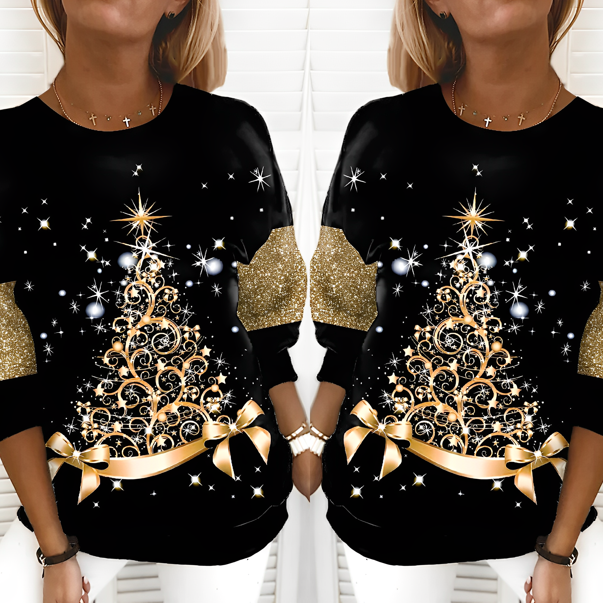 Weihnachts-Pullover mit Tannenbaum