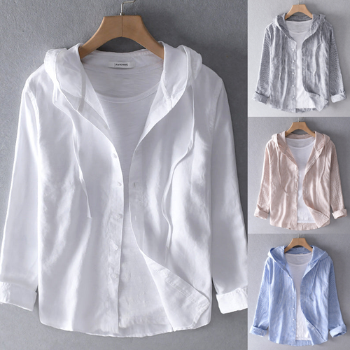Damen Luftige Weiche Bluse mit Kapuze Taschen