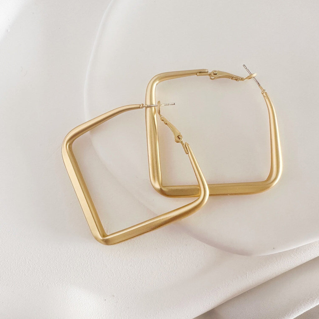 Große Quadrat Hoop Moderne Ohrringe | Shop Nory