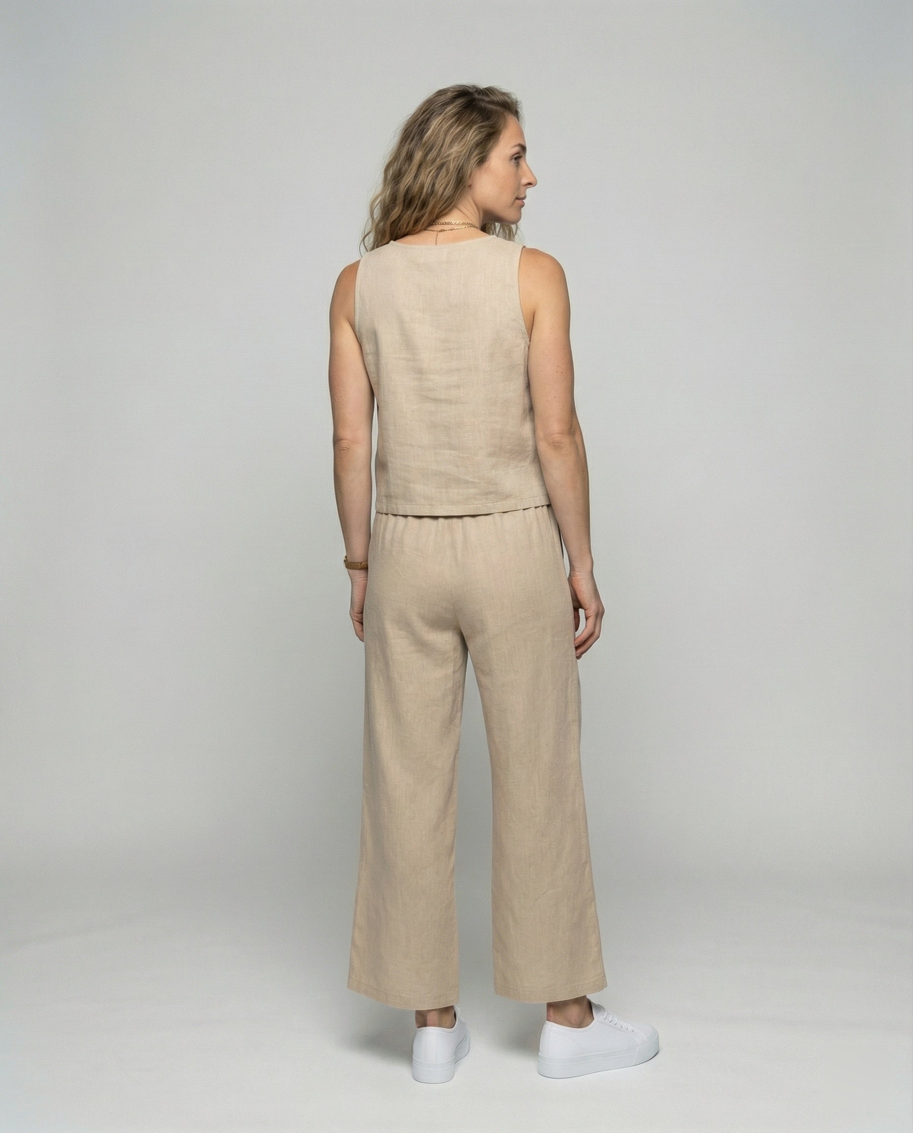 Stylisches und Zweiteiliges Leinen Set
