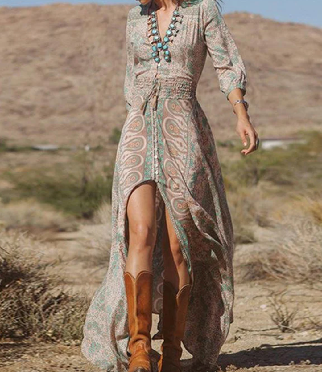 Freizeit Bohemian Maxikleid