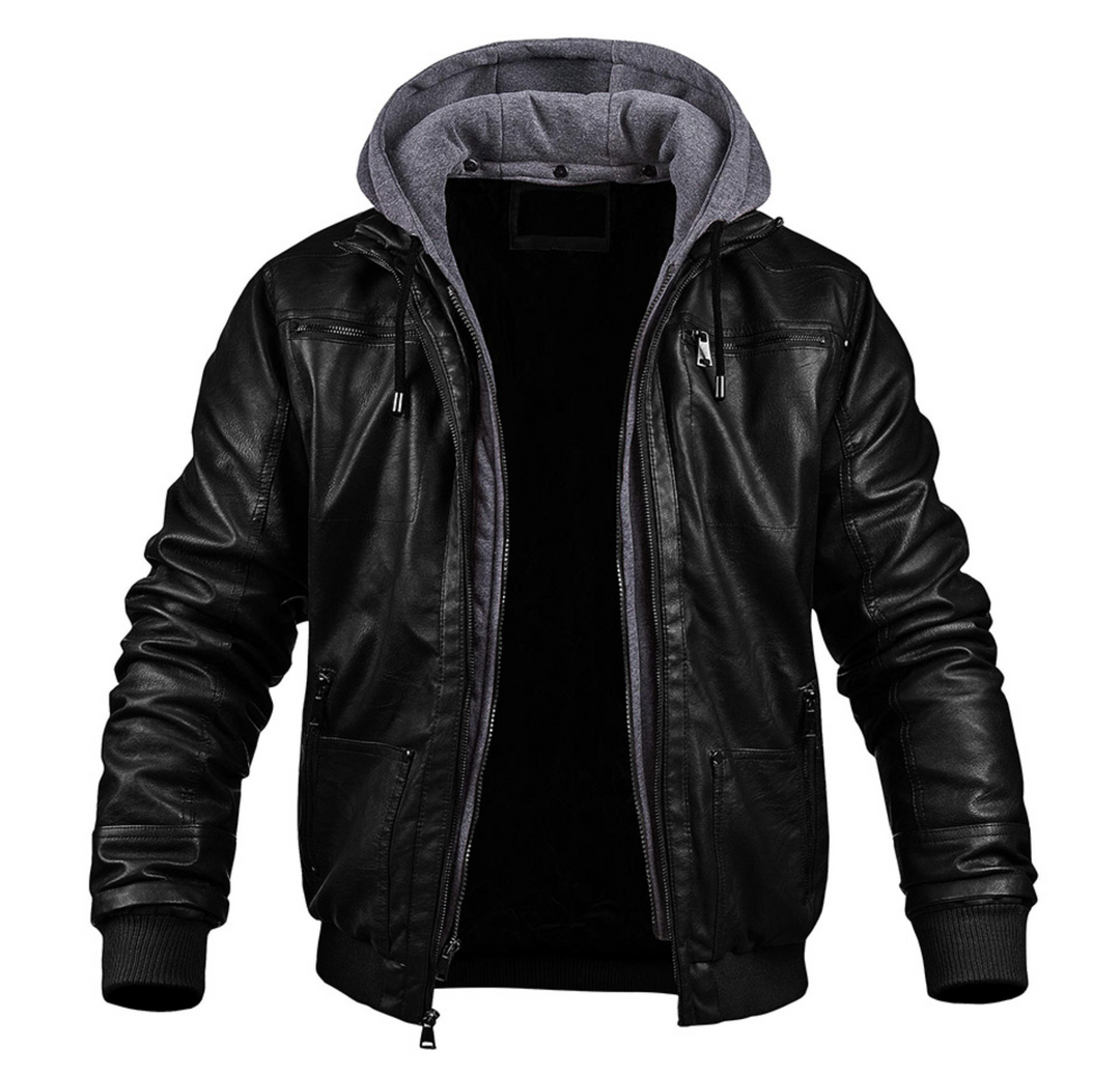 Klassische Leder-Winterjacke