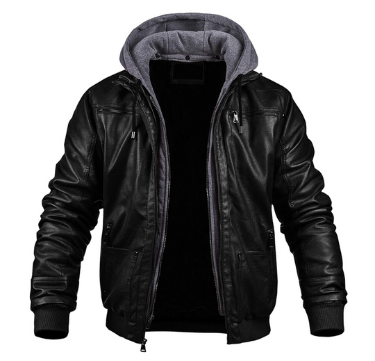 Klassische Leder-Winterjacke