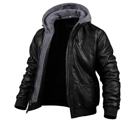 Klassische Leder-Winterjacke