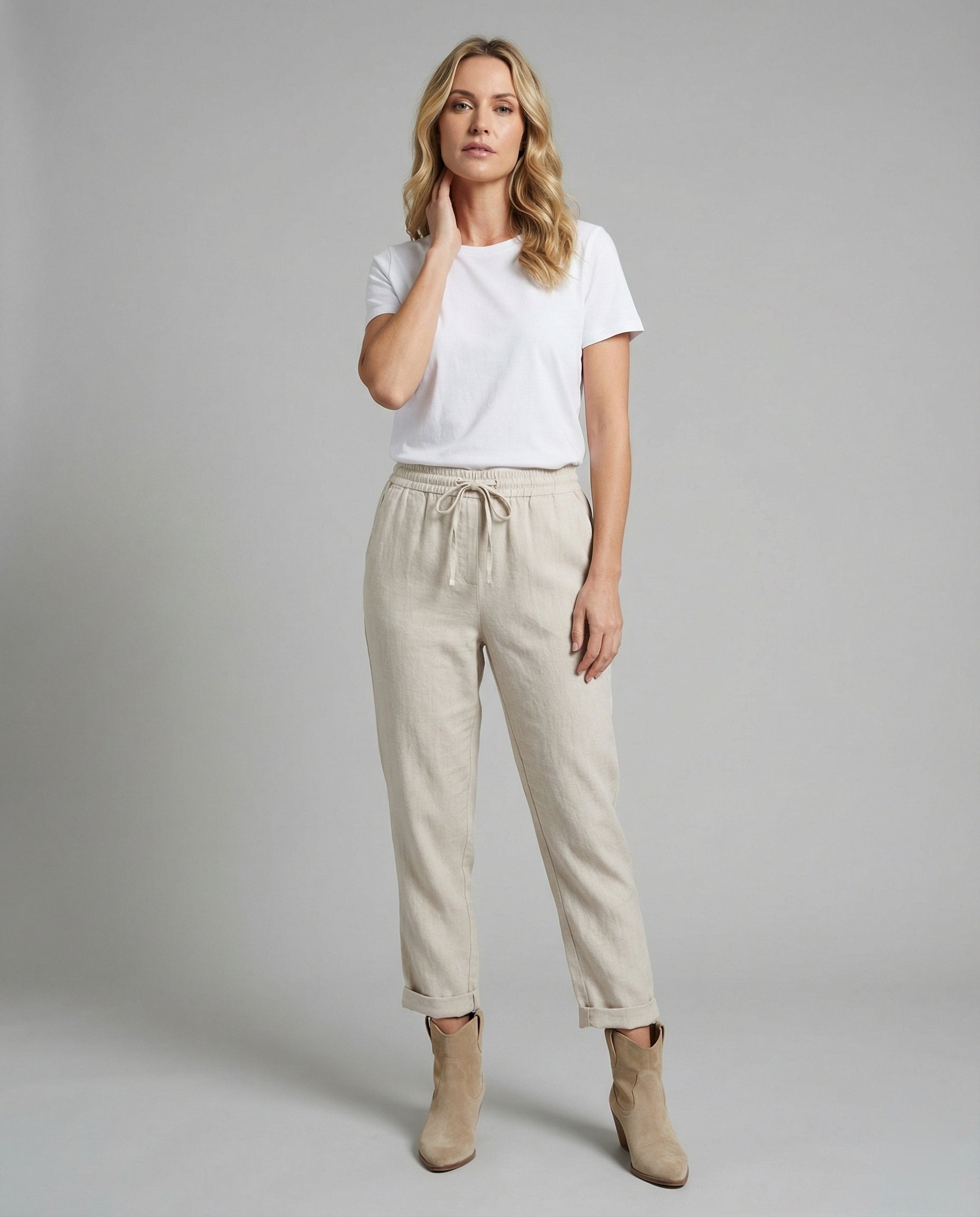 Lässige und Stylische Leinen Hose