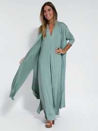 Türkises Kleid + Weste in Türkis