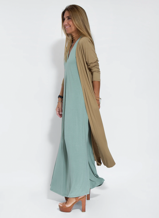 Elegantes Kleid-Weste-Set mit Schlankmachendem Schnitt für festliche Anlässe