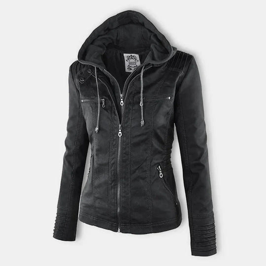 Stilvolle Motorradjacke mit Kapuze