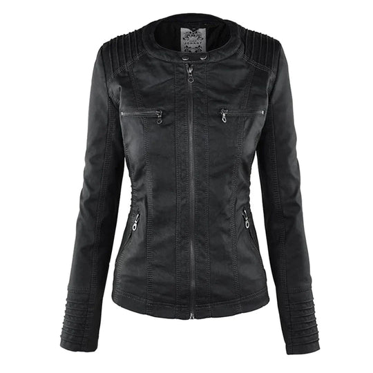 Elegantes Motorradjacke mit Kapuze Aus Hochwertigem Leder