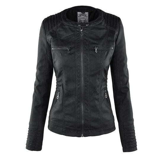 Stilvolle Motorradjacke mit Kapuze