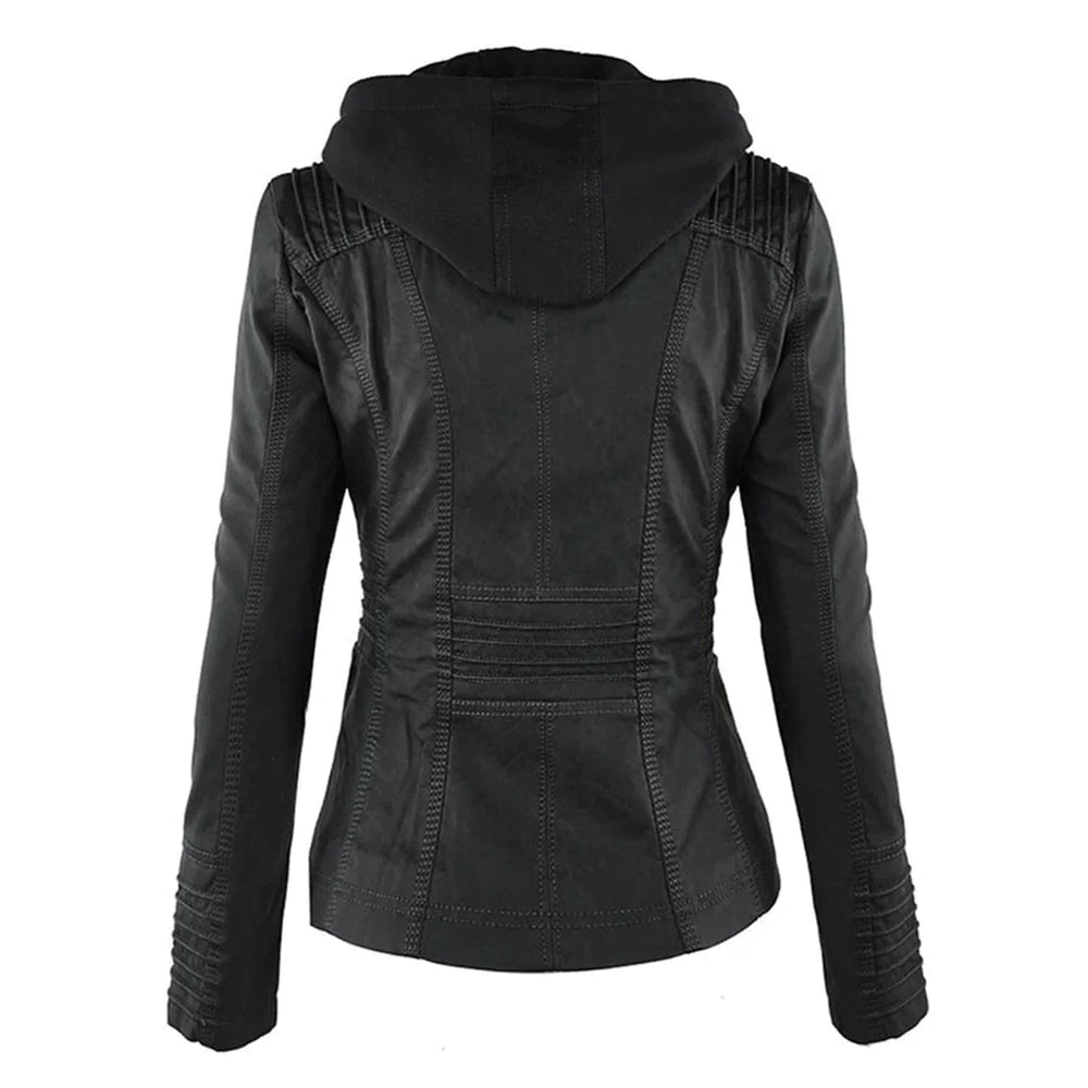 Stilvolle Motorradjacke mit Kapuze