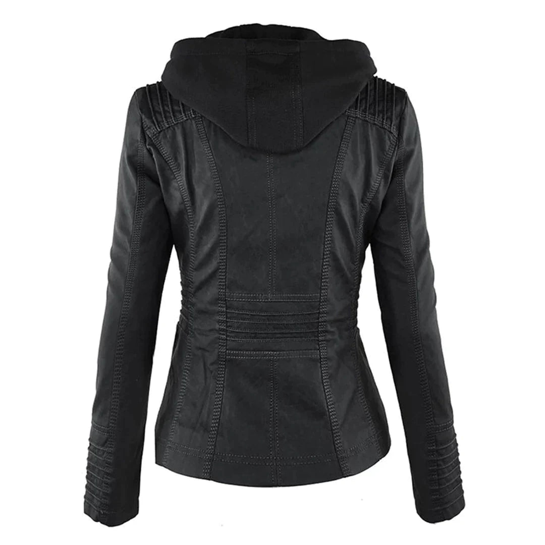 Stilvolle Motorradjacke mit Kapuze