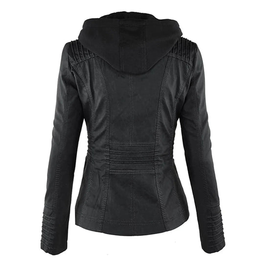 Stilvolle Motorradjacke mit Kapuze