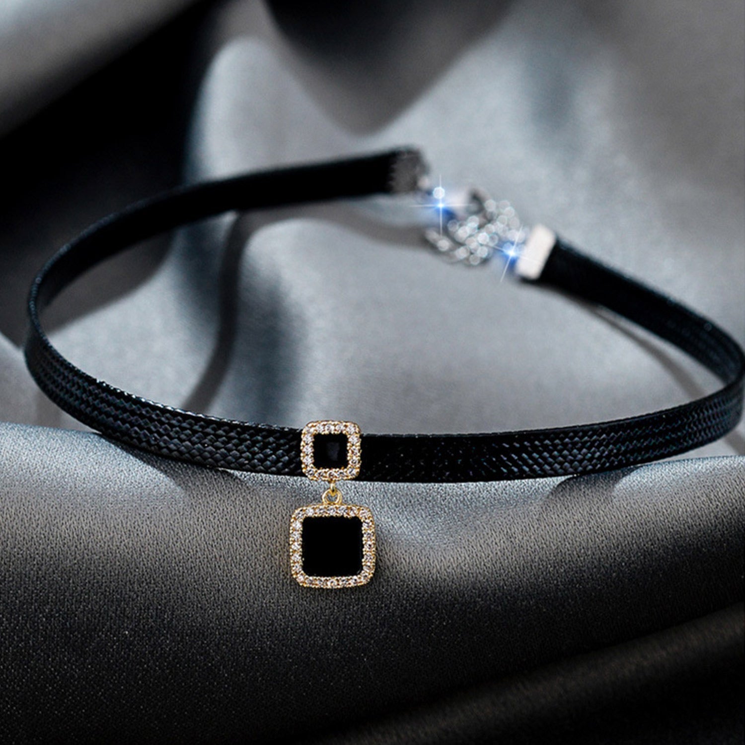 Elegante Onyx Zirkonia Choker-Halskette | Shop Nory