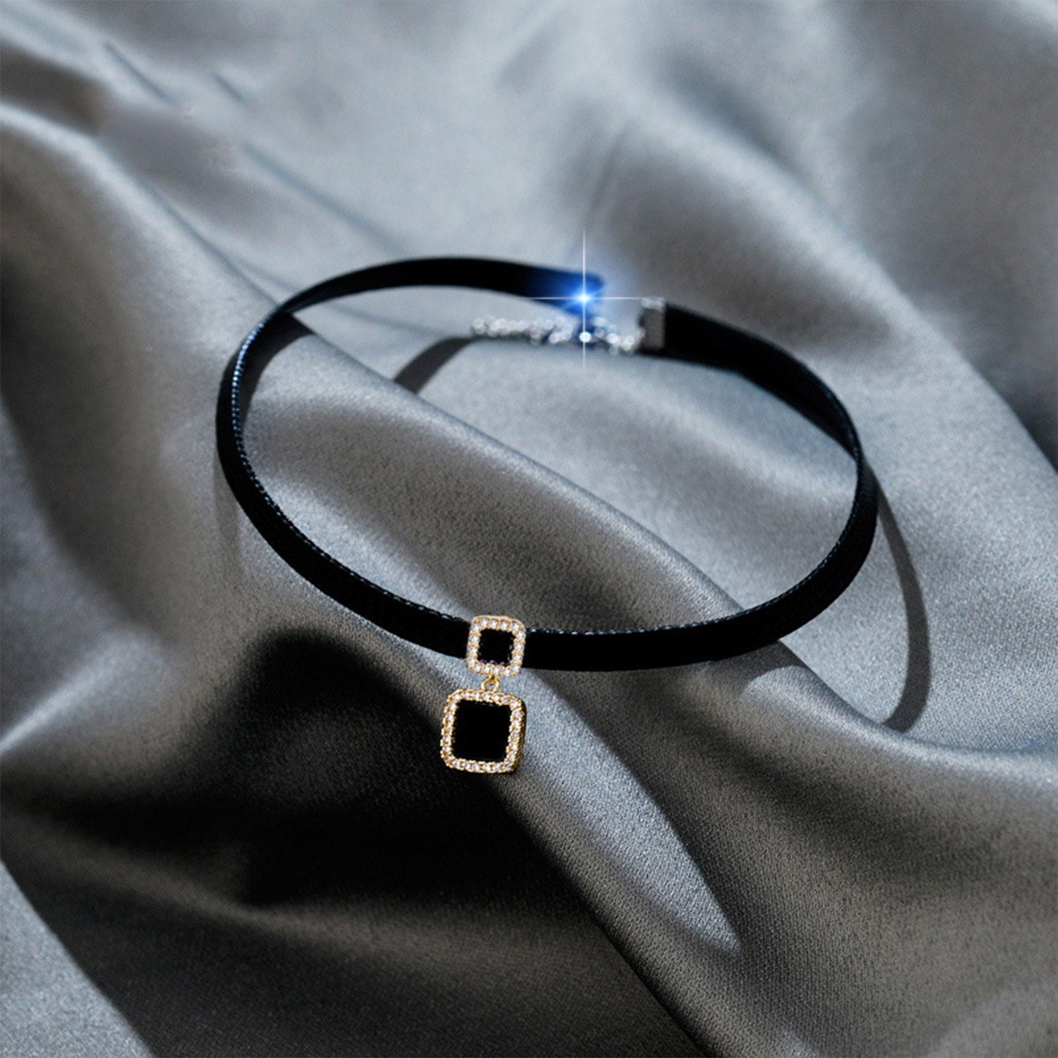 Elegante Onyx Zirkonia Choker-Halskette | Shop Nory