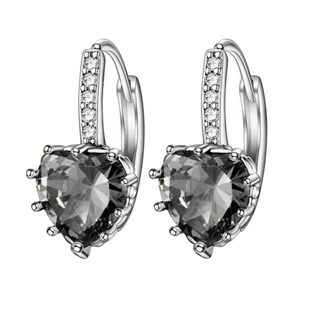 Damen Mädchen Süße Silber Sterlingsilber Kristall Huggie Creolen Ohrringe | Shop Nory