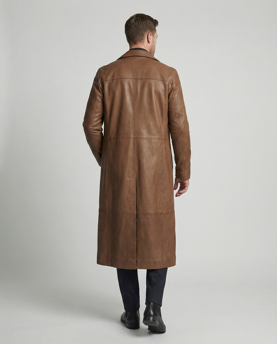 Herren Kunstleder Wintermantel mit Warmem Futter & Winddicht