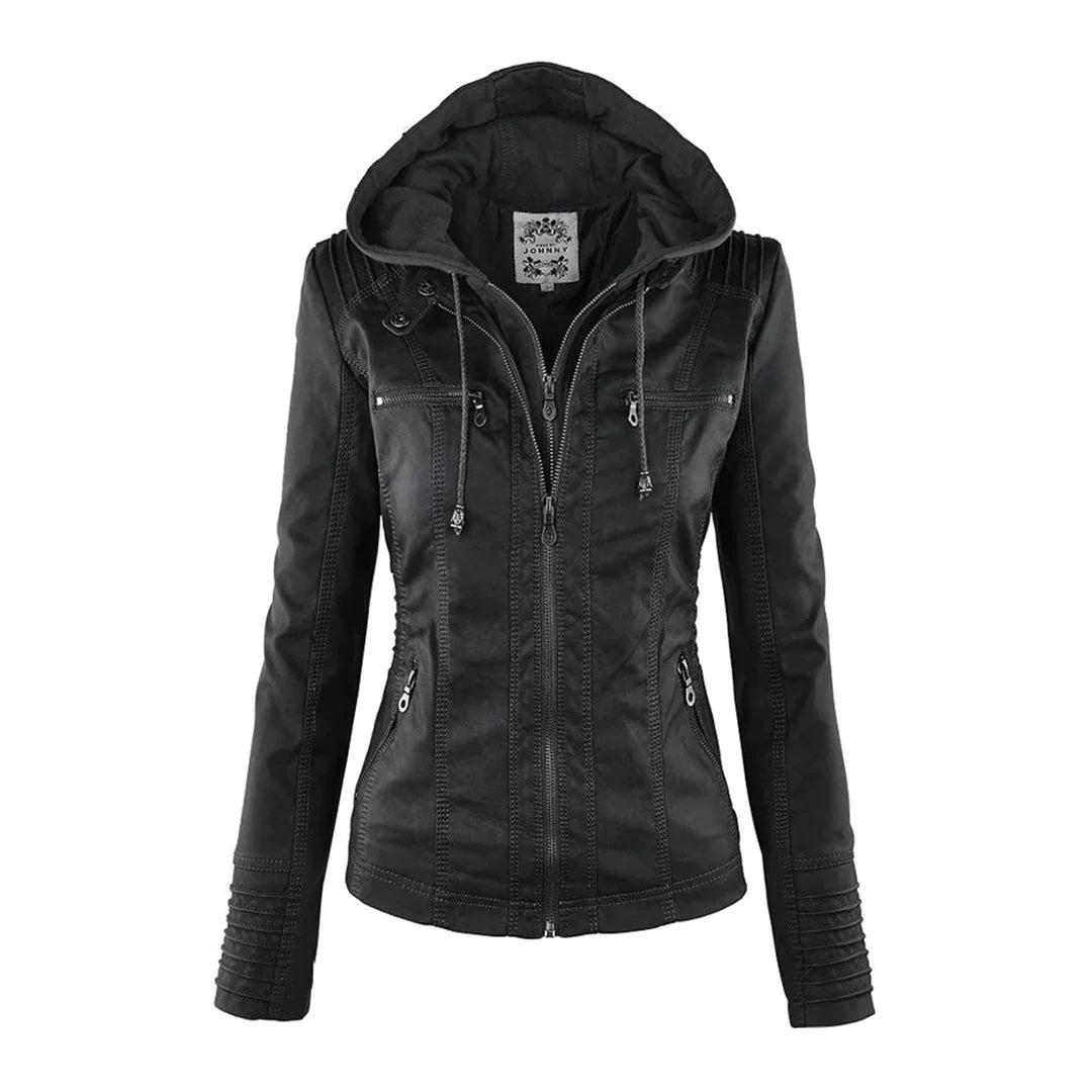 Stilvolle Motorradjacke mit Kapuze
