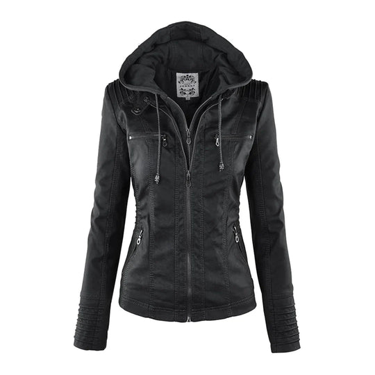 Stilvolle Motorradjacke mit Kapuze