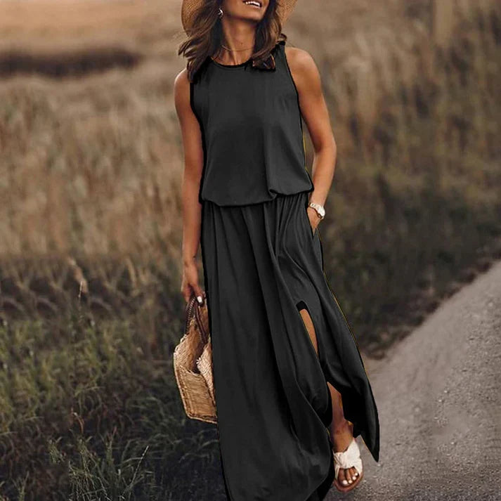 entspanntes weißes maxikleid