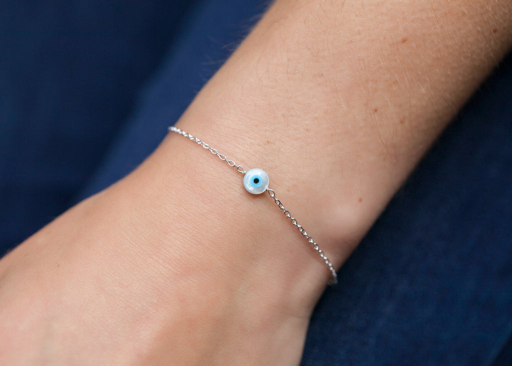 Blaue Augenarmband aus Silber - Damen Nazar Amulett | Shop Nory