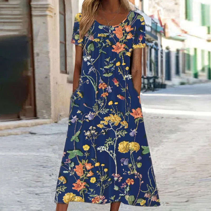 Florales Kleid mit Bauchabdeckung