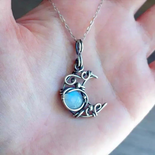 Böhmische Mond-Anhänger-Halskette | Shop Nory