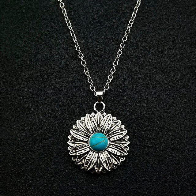 Böhmische Sonnenblume-Anhänger-Halskette | Shop Nory
