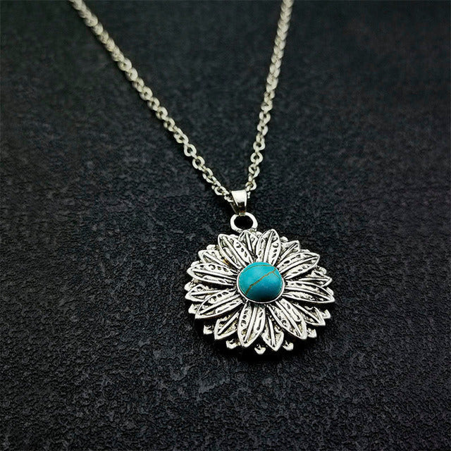 Böhmische Sonnenblume-Anhänger-Halskette | Shop Nory