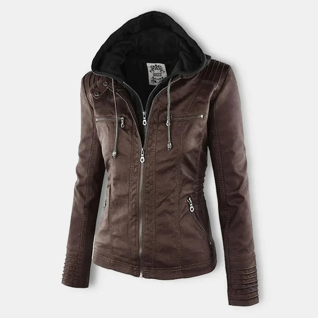Stilvolle Motorradjacke mit Kapuze