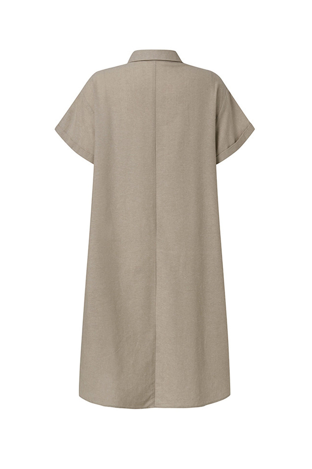Knopfverschluss Baumwoll-Leinen Strandkleid