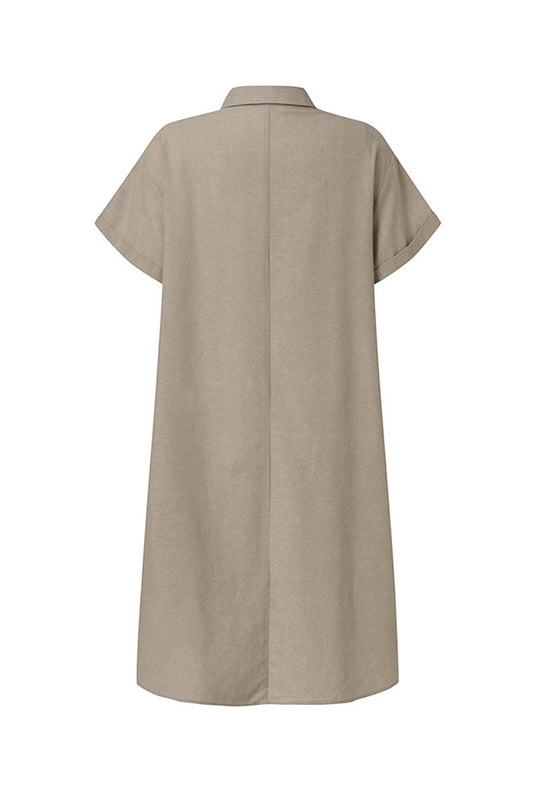 Knopf Unten Baumwoll Strandkleid