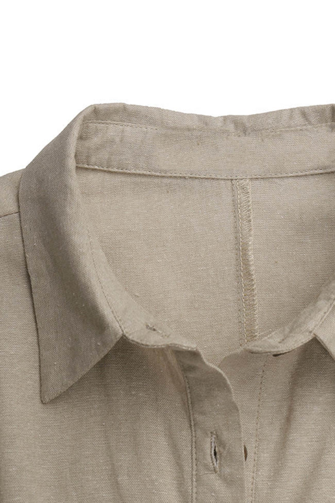 Knopfverschluss Baumwoll-Leinen Strandkleid