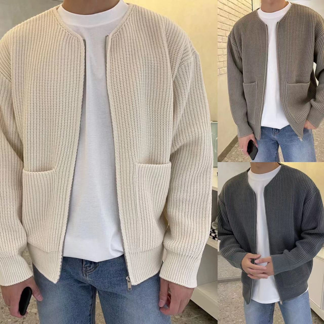 Herren-Cardigan im Strickdesign