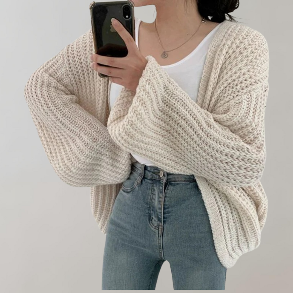 ShopNory | Bequeme Langärmelige Strickjacke Für Frauen
