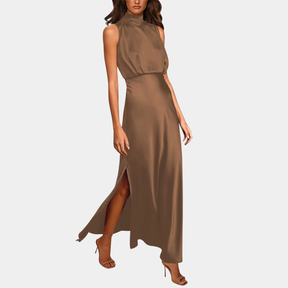 Elegantes Damenkleid Mit Schlitz
