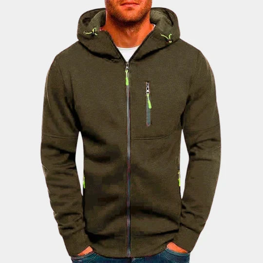 Herren Sweatshirt mit Kapuze Und Reißverschluss