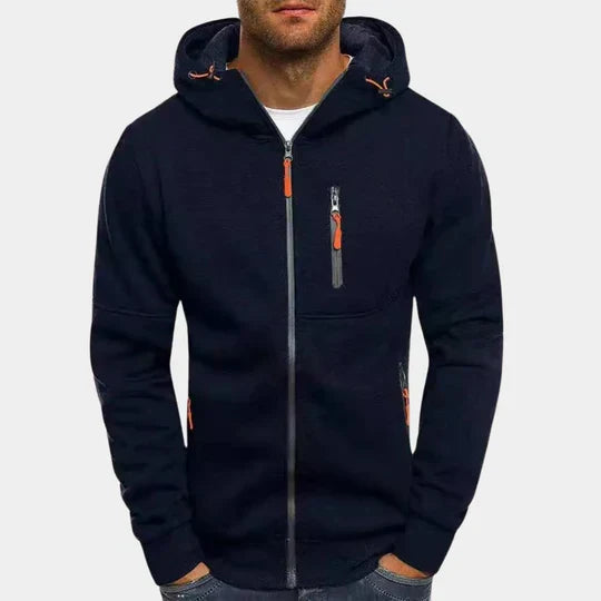 Herren Sweatshirt mit Kapuze Und Reißverschluss