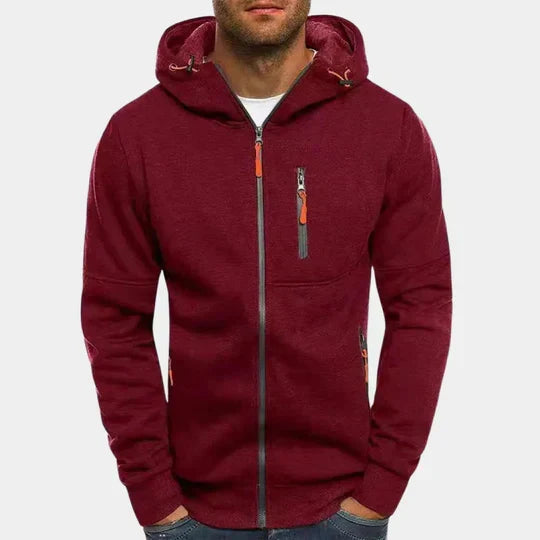 Herren Sweatshirt mit Kapuze Und Reißverschluss