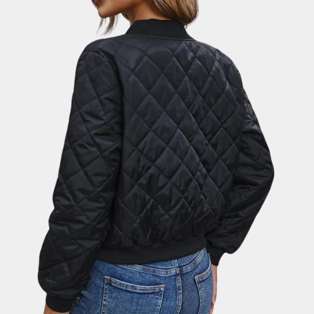Trendige Damen Bomberjacke Mit Modernem Reißverschluss