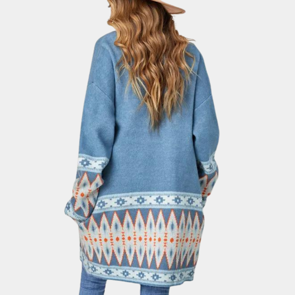 Damen Boho Strickjacke Aus Weichem Material