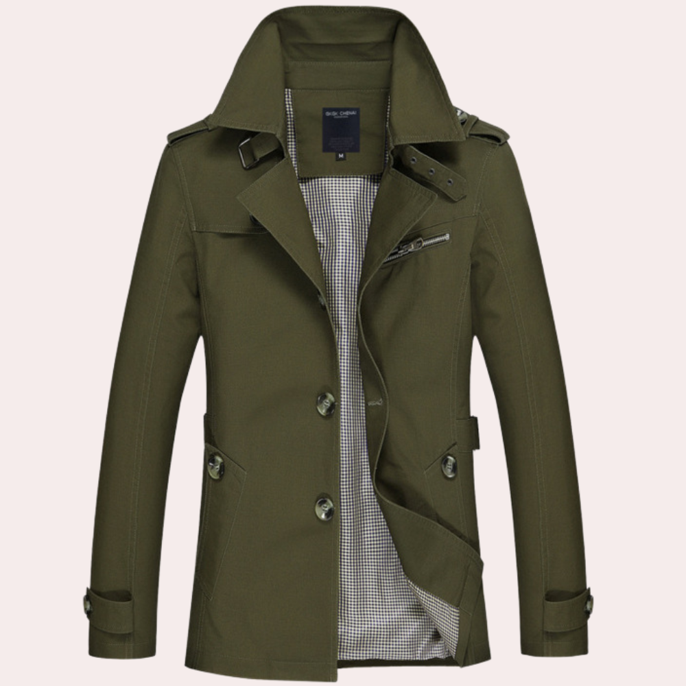 Herren Stilvoller Trenchcoat - Wasserdicht & Winddicht