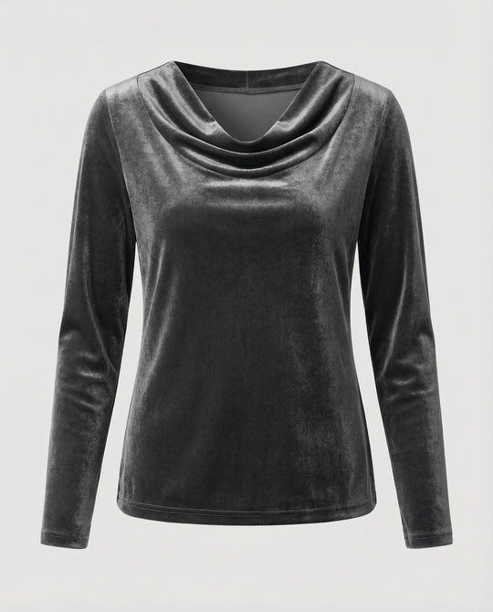 Elegantes Samtshirt Damen Lässig