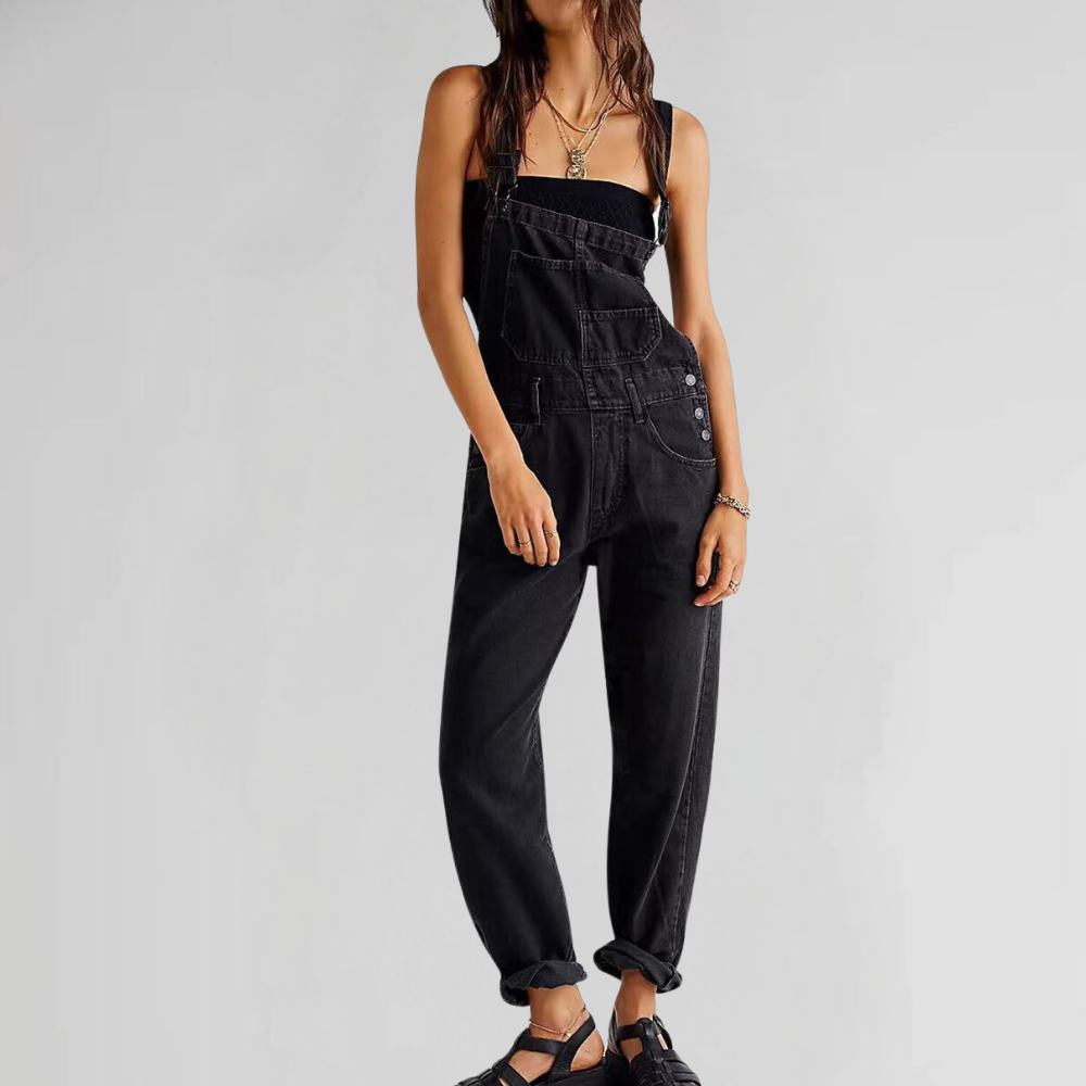 ShopNory | Damen-Latzhose aus Denim mit Cross-Back-Design