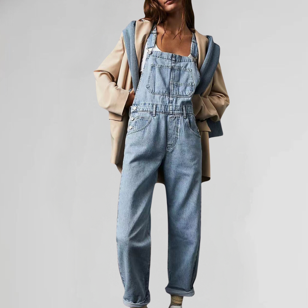 ShopNory | Damen-Latzhose aus Denim mit Cross-Back-Design