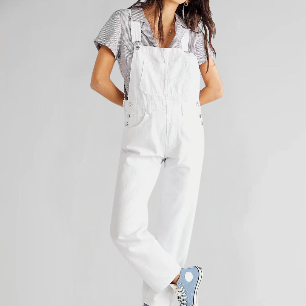 ShopNory | Damen-Latzhose aus Denim mit Cross-Back-Design
