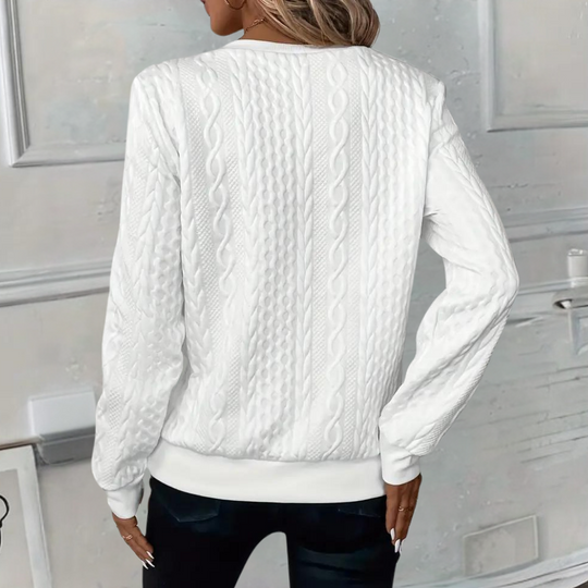 Weicher Casual-Pullover Mit Textur Für Damen