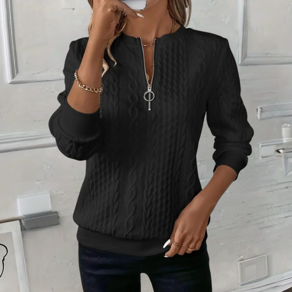 Weicher Casual-Pullover Mit Textur Für Damen